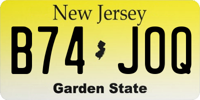 NJ license plate B74JOQ