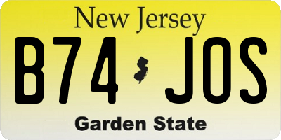 NJ license plate B74JOS