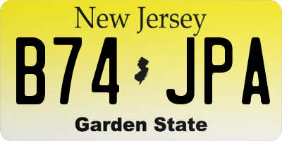 NJ license plate B74JPA