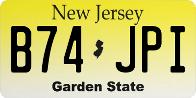NJ license plate B74JPI