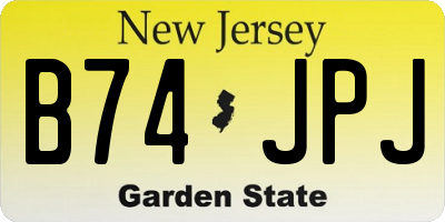 NJ license plate B74JPJ
