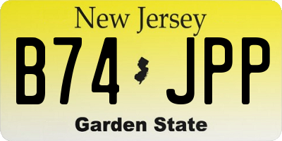 NJ license plate B74JPP