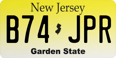 NJ license plate B74JPR