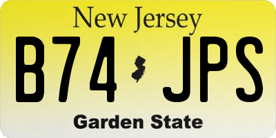 NJ license plate B74JPS