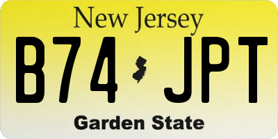 NJ license plate B74JPT