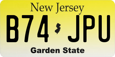NJ license plate B74JPU