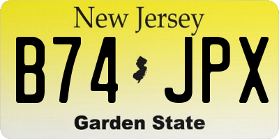 NJ license plate B74JPX