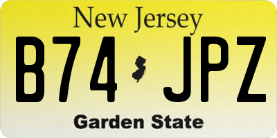 NJ license plate B74JPZ