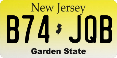 NJ license plate B74JQB