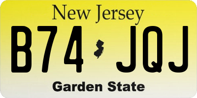 NJ license plate B74JQJ