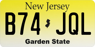 NJ license plate B74JQL