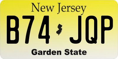 NJ license plate B74JQP