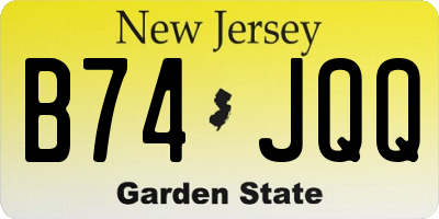 NJ license plate B74JQQ