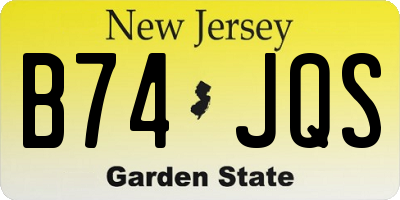 NJ license plate B74JQS