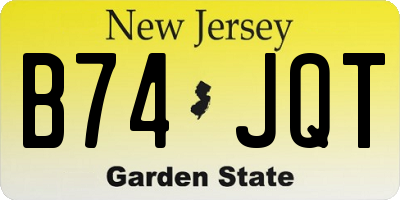 NJ license plate B74JQT
