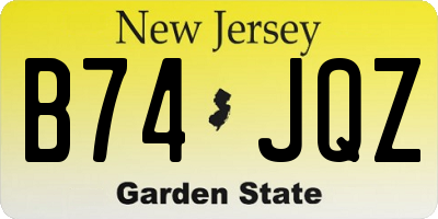 NJ license plate B74JQZ