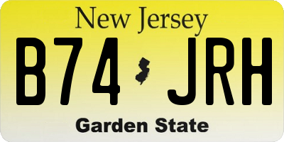 NJ license plate B74JRH
