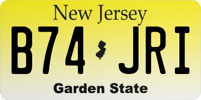 NJ license plate B74JRI