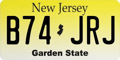 NJ license plate B74JRJ