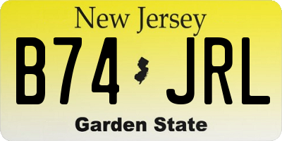 NJ license plate B74JRL