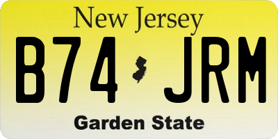 NJ license plate B74JRM