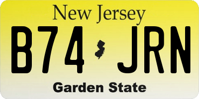 NJ license plate B74JRN