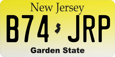 NJ license plate B74JRP