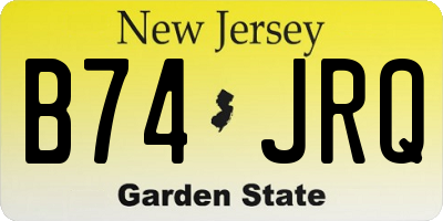 NJ license plate B74JRQ