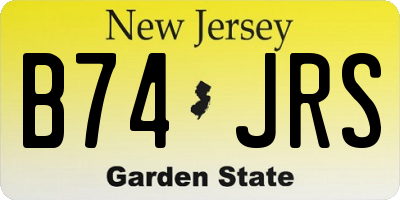 NJ license plate B74JRS