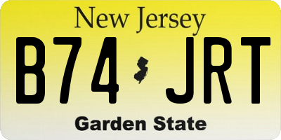 NJ license plate B74JRT