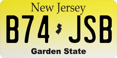 NJ license plate B74JSB