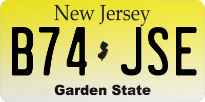 NJ license plate B74JSE