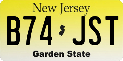NJ license plate B74JST