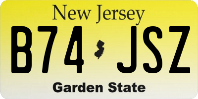 NJ license plate B74JSZ