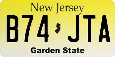 NJ license plate B74JTA