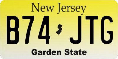 NJ license plate B74JTG