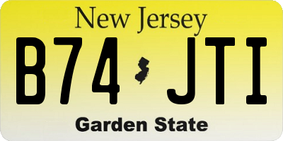 NJ license plate B74JTI