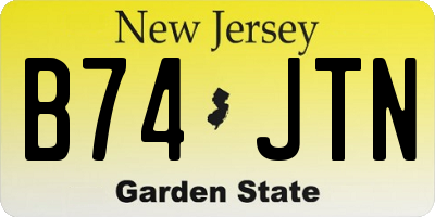 NJ license plate B74JTN