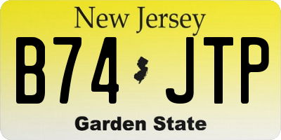 NJ license plate B74JTP
