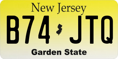 NJ license plate B74JTQ