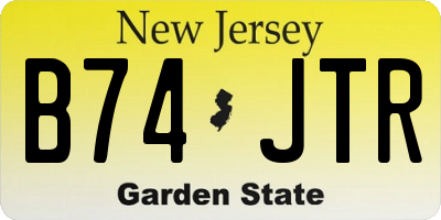 NJ license plate B74JTR