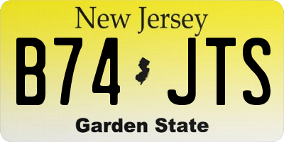 NJ license plate B74JTS