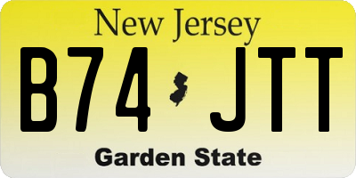 NJ license plate B74JTT