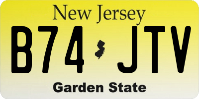 NJ license plate B74JTV