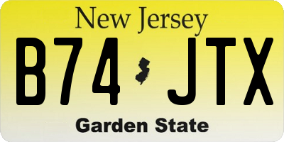 NJ license plate B74JTX