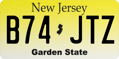 NJ license plate B74JTZ