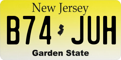NJ license plate B74JUH