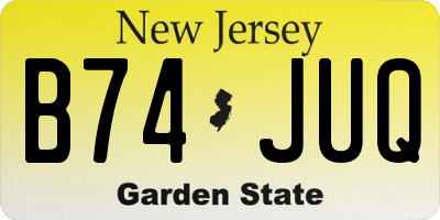 NJ license plate B74JUQ