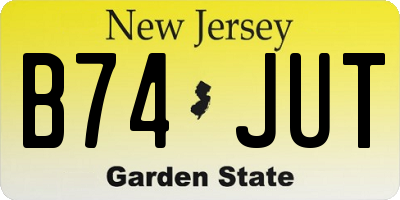 NJ license plate B74JUT