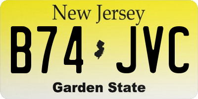 NJ license plate B74JVC